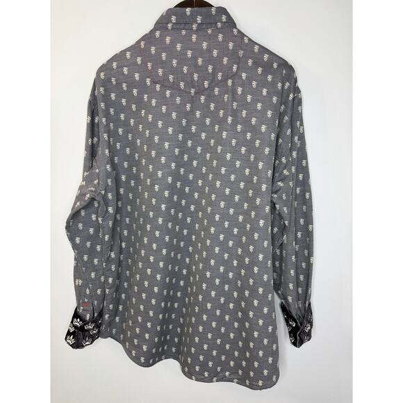 Robert Graham Skull & Crown Print Skull Buttons Limited Edition Shirt Men's 2XL - Picture 7 of 14